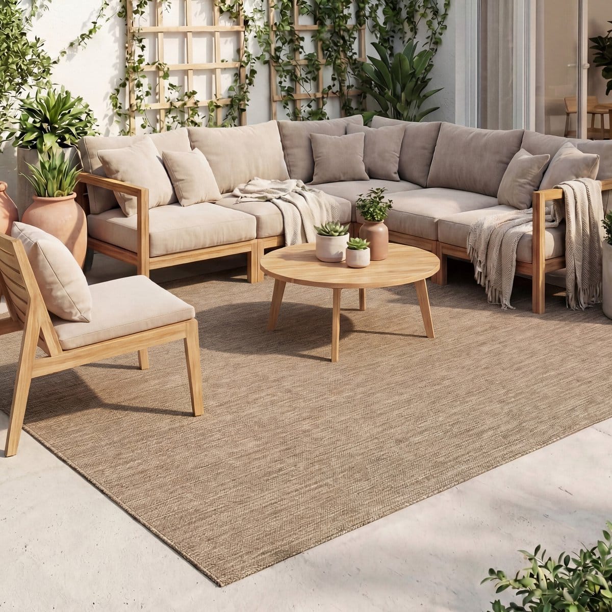 buitenkleed malta melange naturel 200x290cm