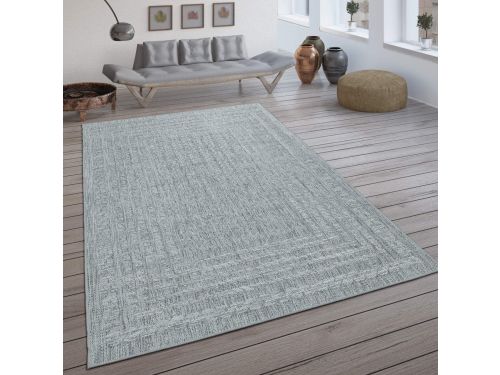 Buitenkleed Platgeweven Scandinavisch Patroon Sisal Look Lichtgrijs 160x230 cm Zomer