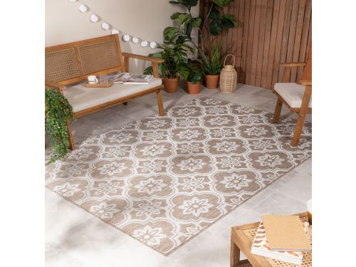 Buitenkleed - Rio Flower Beige - 160x230cm