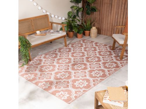 Buitenkleed - Rio Flower Roze - 200x290cm