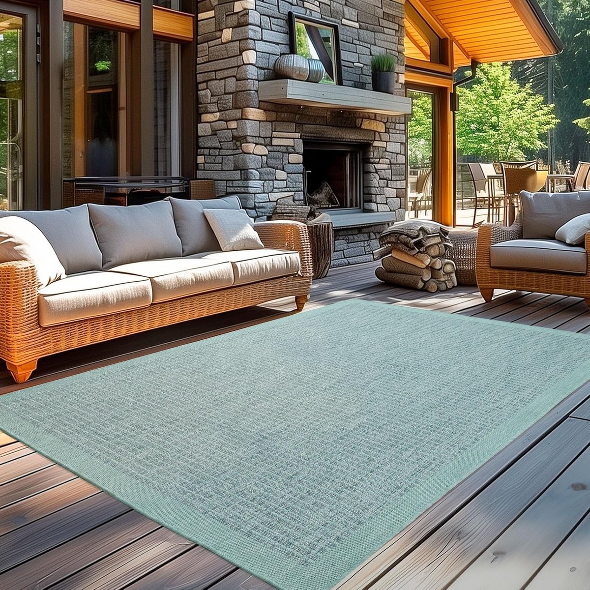 buitenkleed vloerkleed buiten vlak geweven 120x170cm