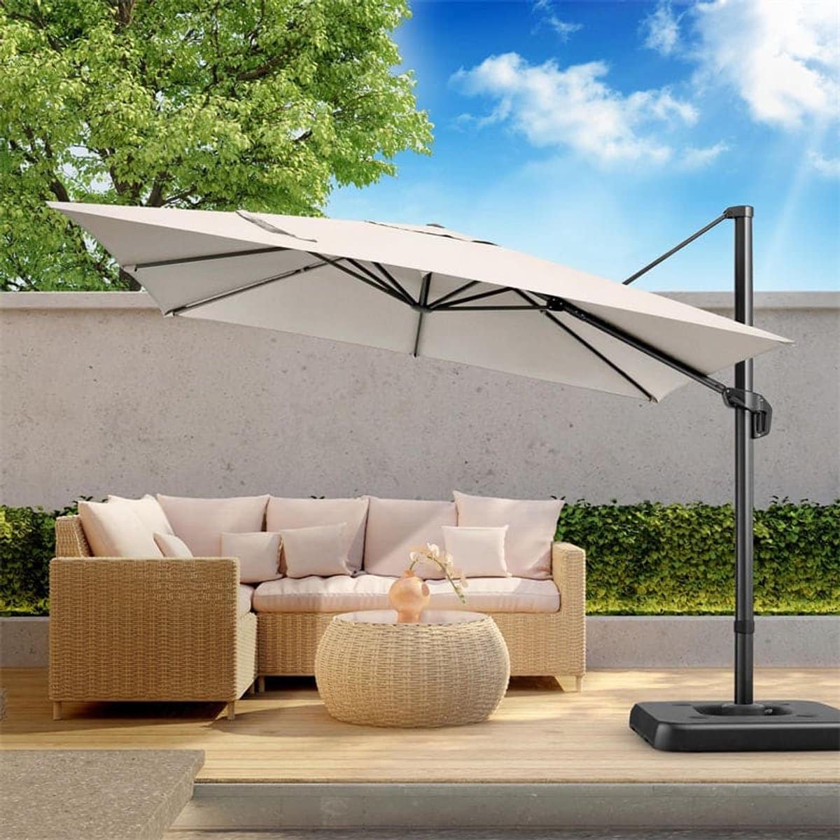 buitenparasol terrasparasol tuinparasol zweefparasol 3×3 meter