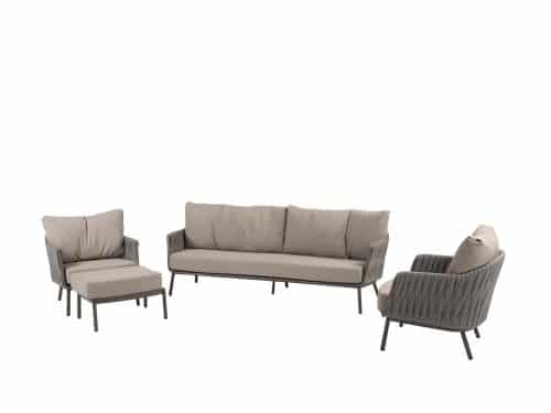 Cannes loungeset met voetenbankje