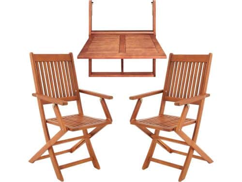 Casaria Balkonset 3-delig - FSC®-gecertificeerd Acaciahout - Bruin