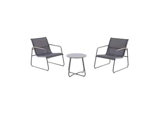 Central Park Bistroset Pylos - Staal - Zwart - 2-persoons - 73x57x76cm