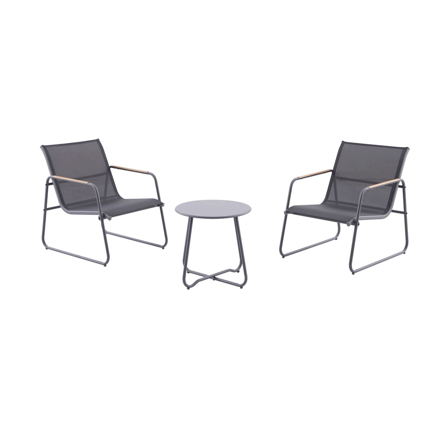 central park bistroset pylos staal zwart 2 persoons 73x57x76cm