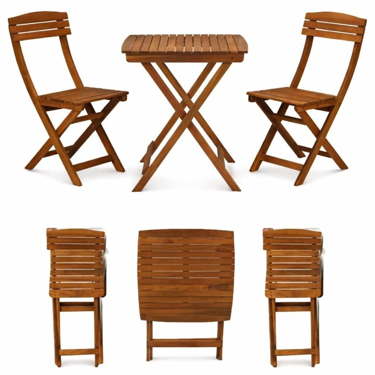 ceruzo bistroset 3 delig inklapbare tuintafel met 2 tuinstoelen