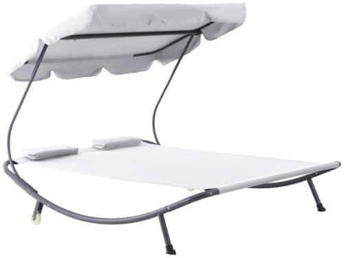 CINKLounge Dubbele Ligstoel met Zonnedak - 2 Persoons Tuin Ligbed