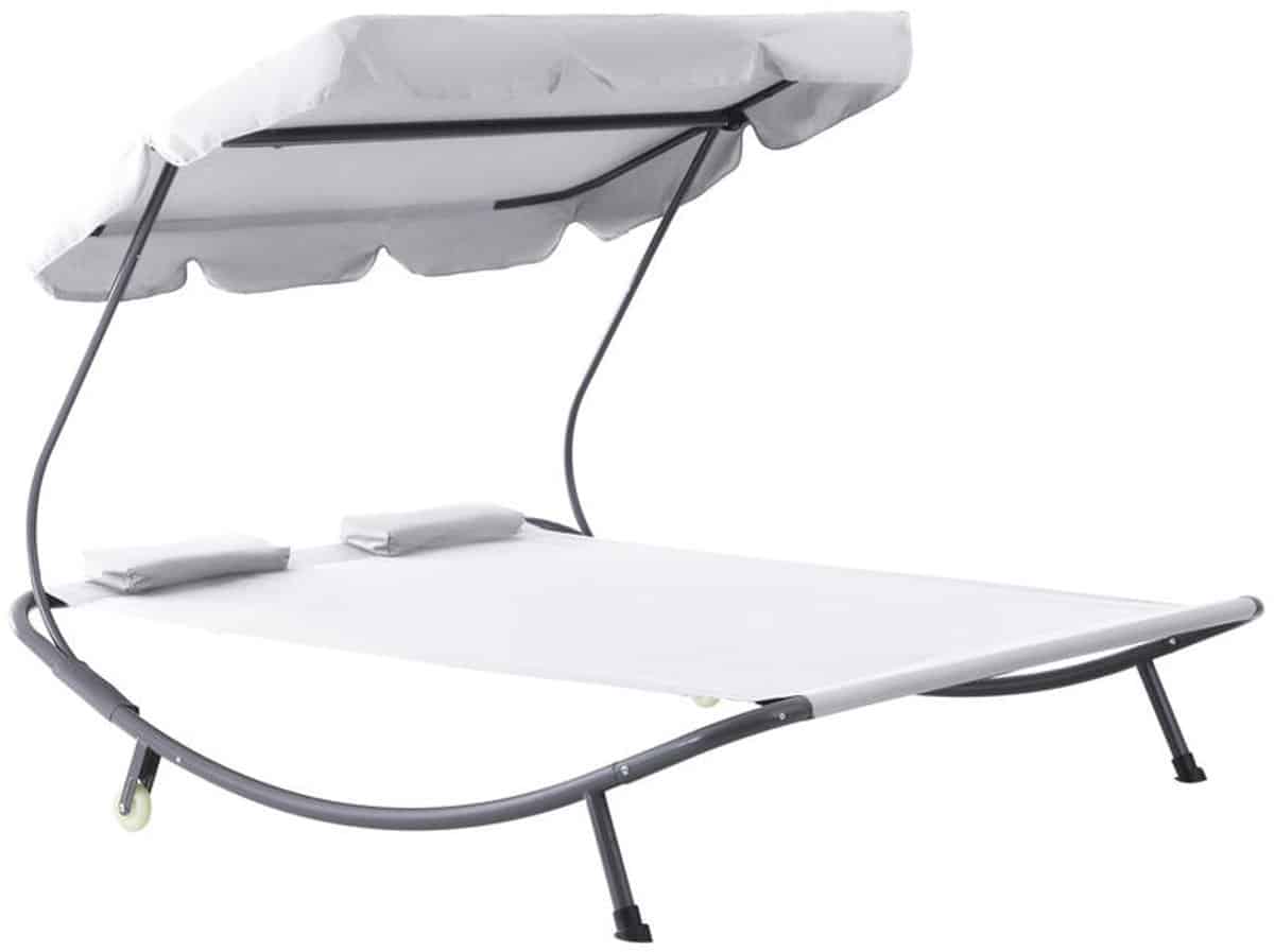 cinklounge dubbele ligstoel met zonnedak 2 persoons tuin ligbed