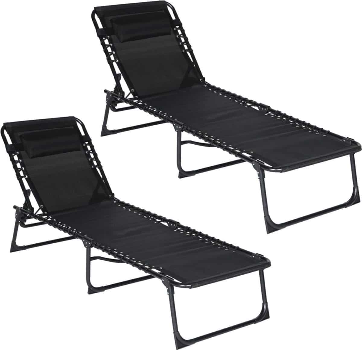 clvp® zonnebed opvouwbaar ligbed tuin relax ligstoel buiten