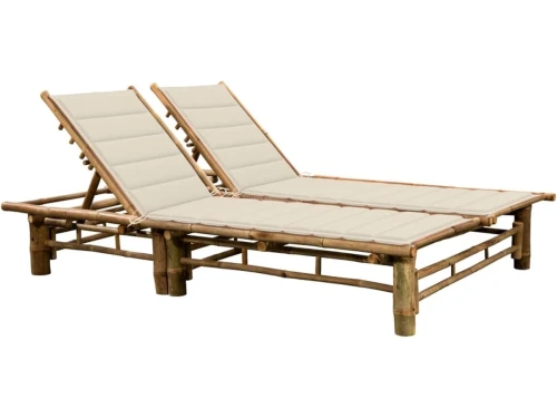 ComfortBamboo Duo Luxe Ligbed 2-Persoons 200x140x35 cm met Verstelbare Rugleuningen