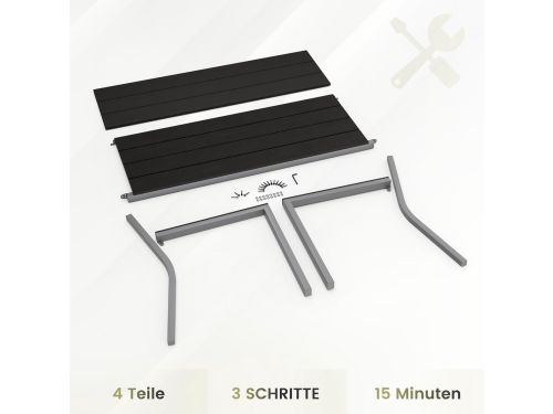 ComfortSteel Balkon- en Tuinbank 127 x 57 x 88 cm