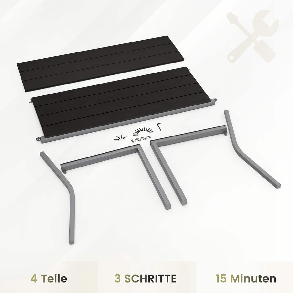 comfortsteel balkon en tuinbank 127 x 57 x 88 cm