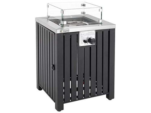 Compacte Gashaard met Glazen Rand en Lavastenen voor Buiten