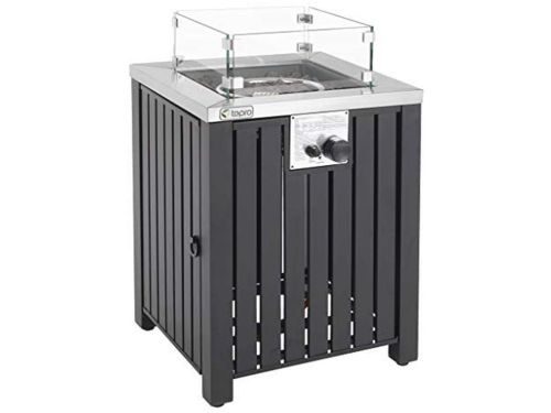 Compacte Gashaard met Glazen Rand en Lavastenen voor Buiten