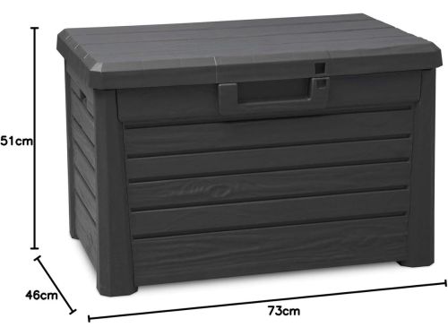 Compacte Kunststof Opbergbox 120 L met Deksel - Antraciet