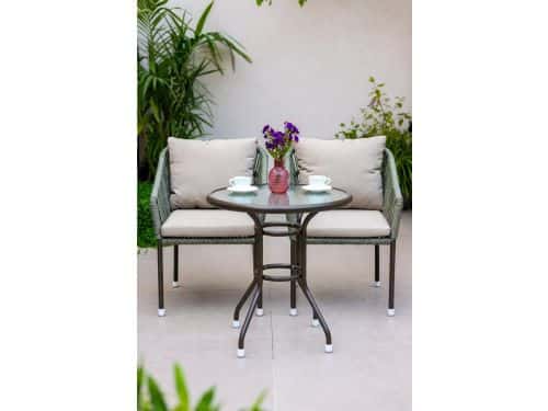 Compacte Rotan Balkonset 3-delig - Bistroset voor 2 Personen met
