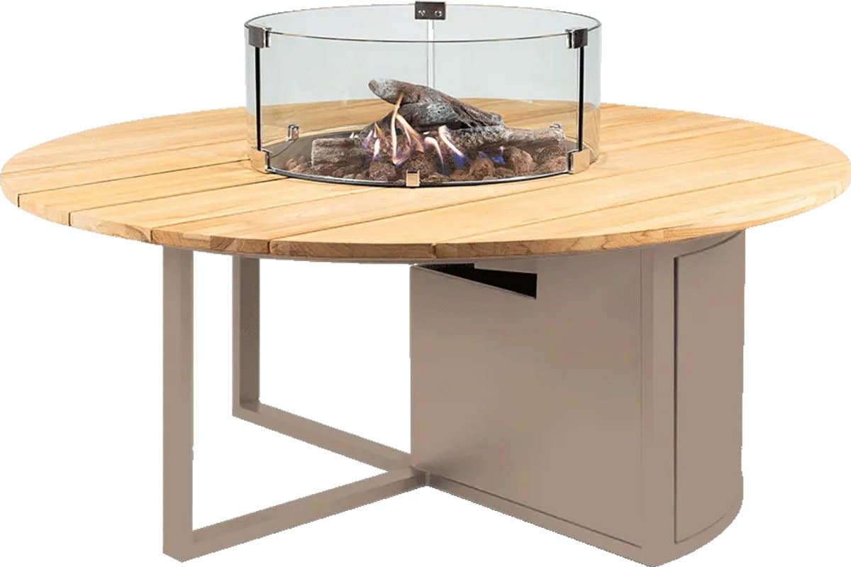cosi cosiloft 120 vuurtafel rond sandy beige / teak