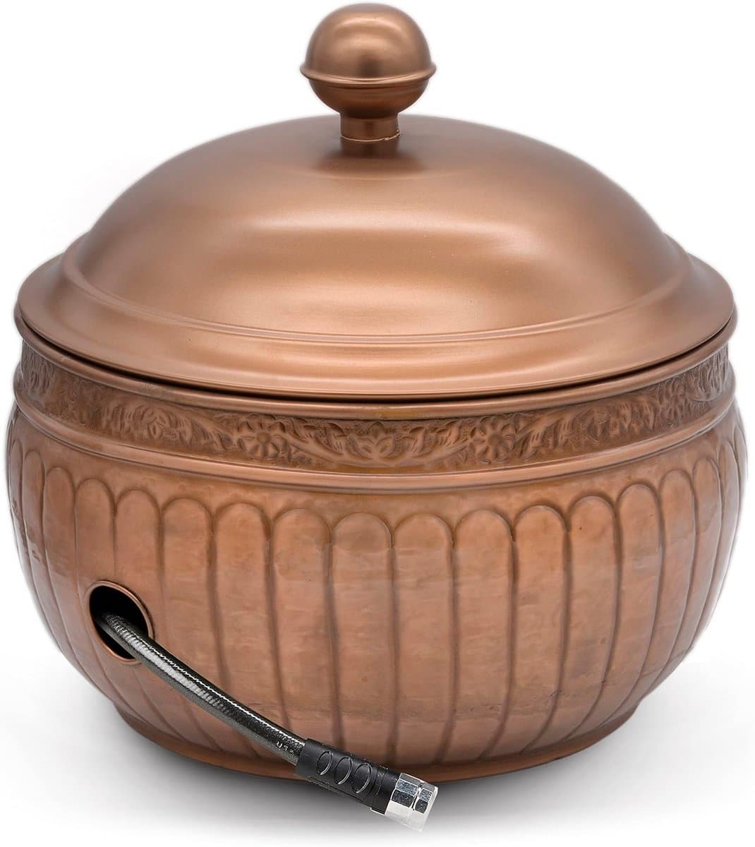 decoratieve slangpot met deksel koperkleurige tuinslang opbergbox