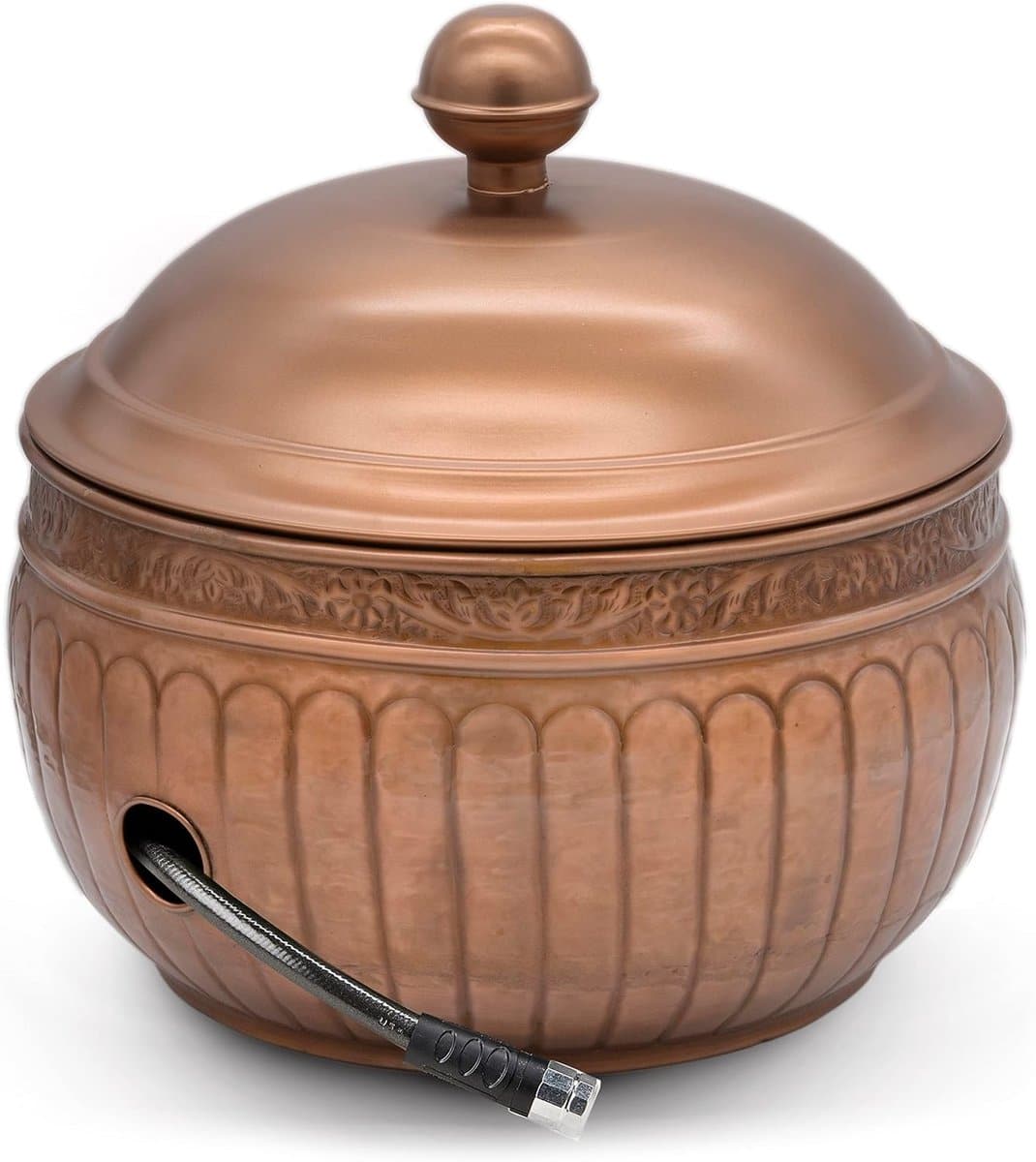 decoratieve slangpot met deksel koperkleurige tuinslang opbergbox