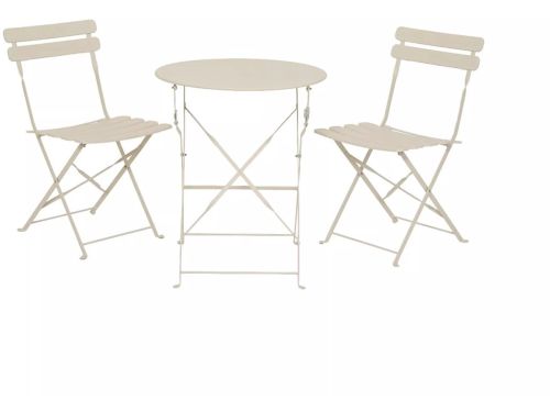 Decoris - Bistroset off-white staal