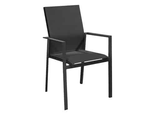 Delia stapelbare tuinstoel hoge rug antraciet