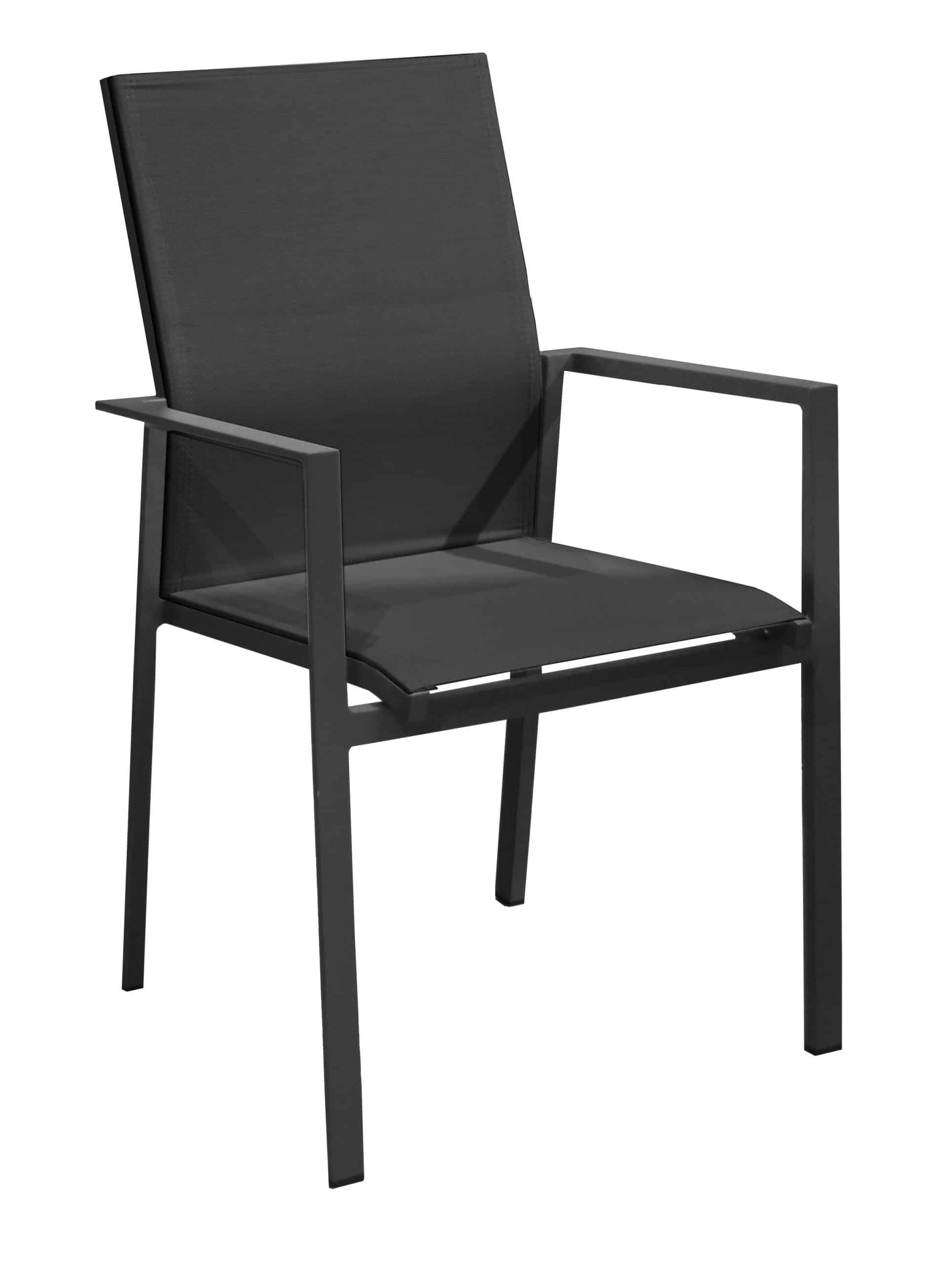 delia stapelbare tuinstoel hoge rug antraciet