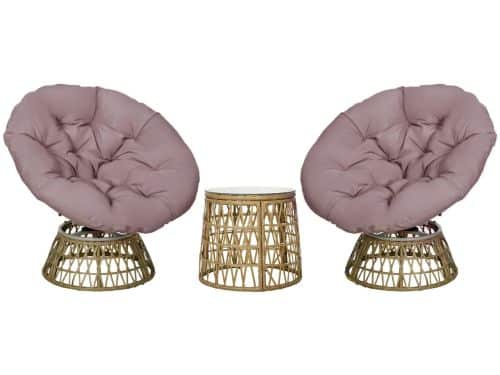 Delightness Tuinmeubelset - Bijzettafel - 2 Stoelen - 3-delige