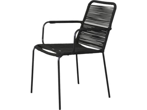 Denver stapelbare rope tuinstoel - Zwart