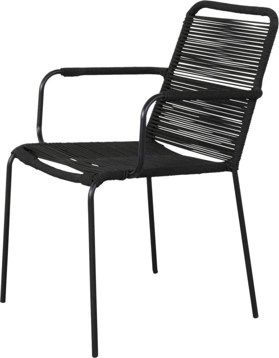 denver stapelbare rope tuinstoel zwart