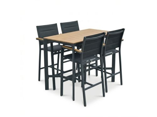 Denver/Bristol dining barset | 4 personen | polywood + textileen | 70cm