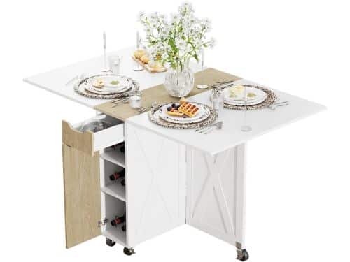 Dinerbijzettafel Rechthoekig Klaptafel - Compact en Verstelbaar