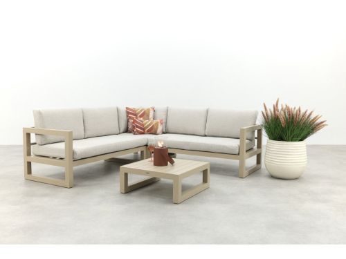 Divan aluminium loungeset - hoekbank - Latte/Beige