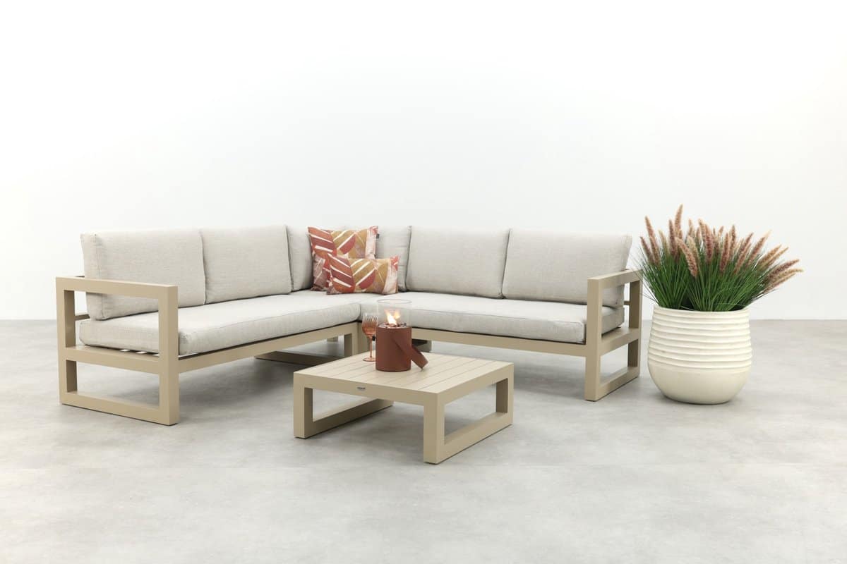 divan aluminium loungeset hoekbank latte/beige