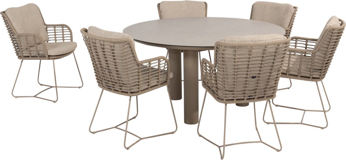 donato fabrice dining tuinset 7 delig 160 cm rond keramiek