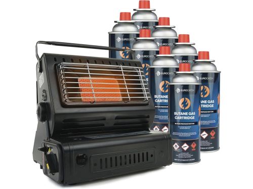 Draagbare Gaskachel met 8 Gasbussen - Verstelbare Terrasverwarmer voor Buiten