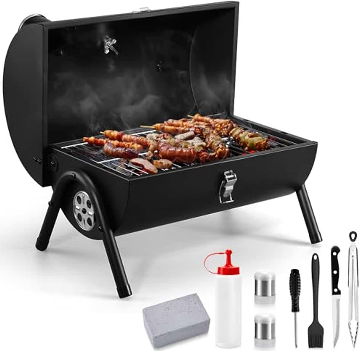 draagbare houtskoolgrillset voor buiten compacte mini bbq voor camping
