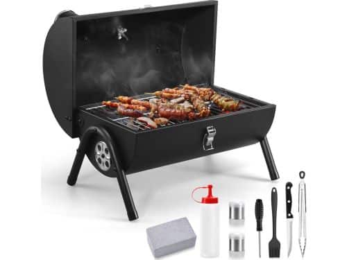 Draagbare Houtskoolgrillset voor Buiten - Compacte Mini BBQ voor Camping