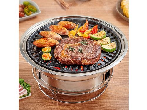 Draagbare Koreaanse BBQ Grill - 13.7 Inch Houtskool Grill voor