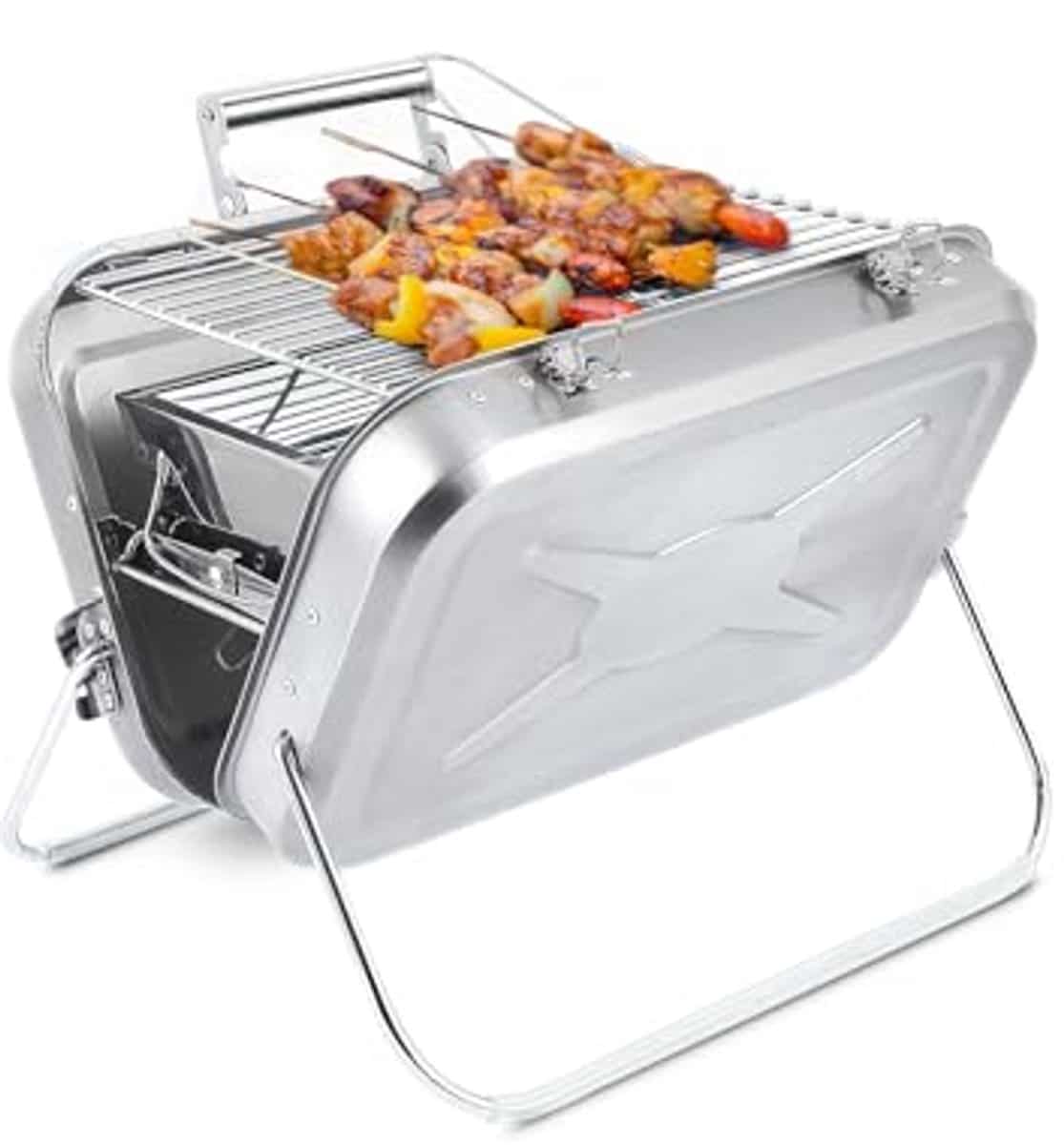 draagbare opvouwbare houtskool bbq grill voor outdoor koken