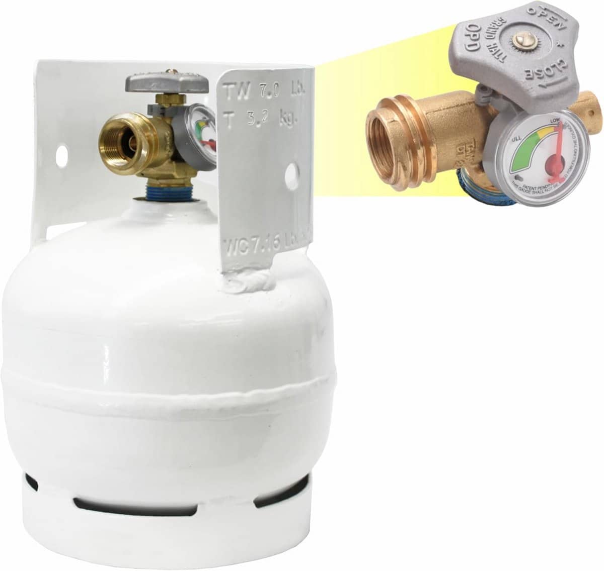 draagbare propaantank van staal met niveaumeter voor bbq en kamperen