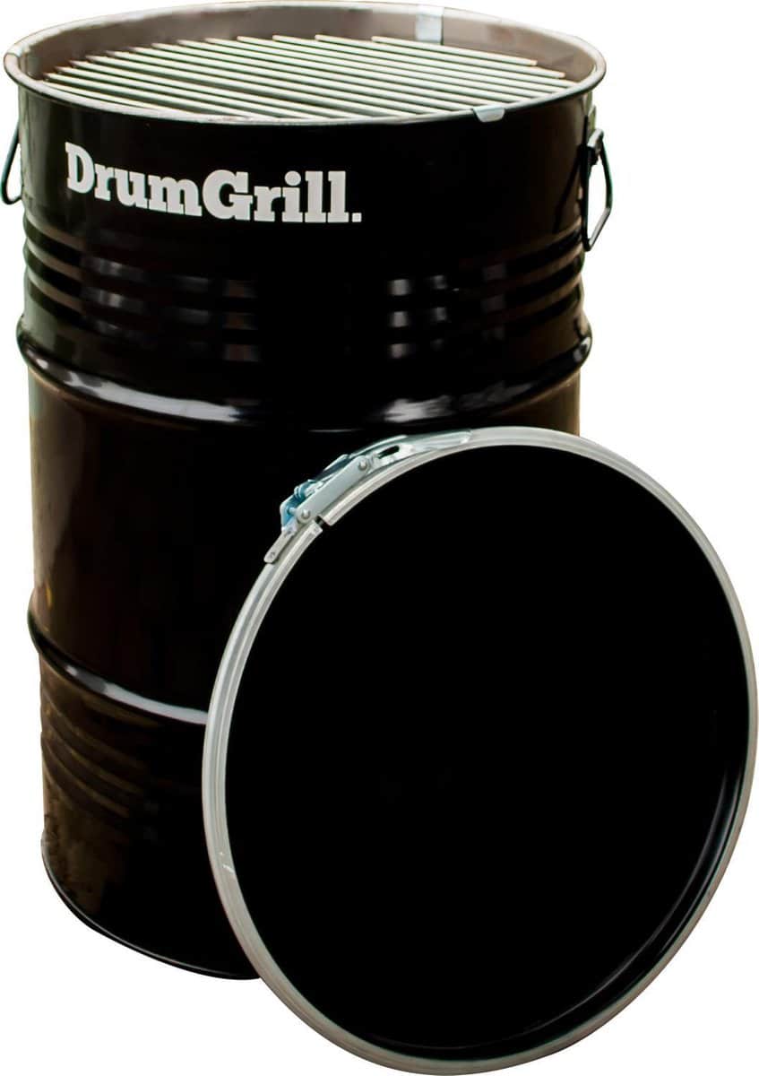 drumgrill small houtskoolbarbecue zwart staal Ø40×58 cm