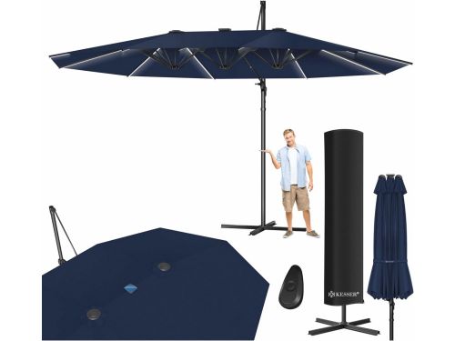 Dubbele Parasol 460 x 270 cm | Zweefparasol met beschermhoes
