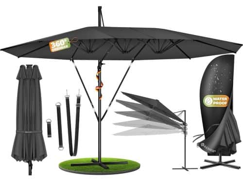 Dubbele Parasol - Zweefparasol Scherm - Grote Schaduw Creëren