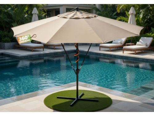 Dubbele Zweefparasol 4,6 x 2,7 m - Grote Luxe Tuinparasol