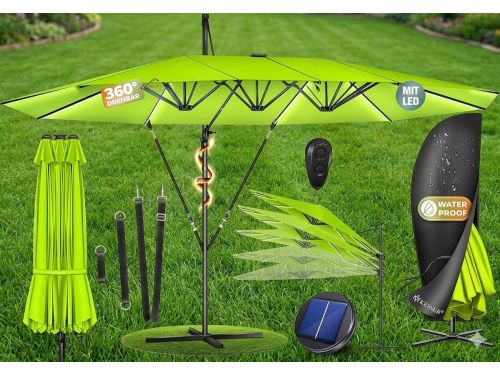 Dubbele Zweefparasol 460 x 270 cm XXL - 360° Draaibaar