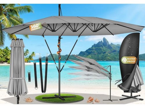 Dubbele Zweefparasol 460 x 270 cm XXL - 360° Draaibaar