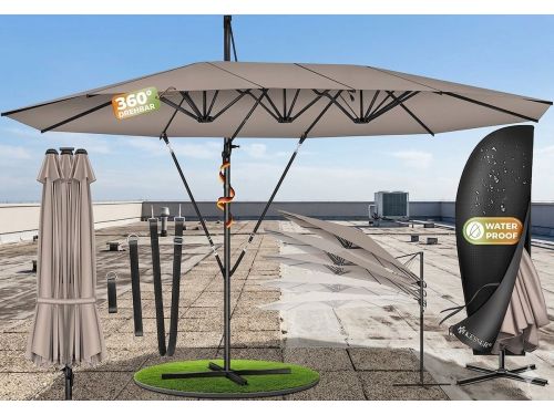 Dubbele Zweefparasol 460 x 270 cm XXL - 360° Draaibaar