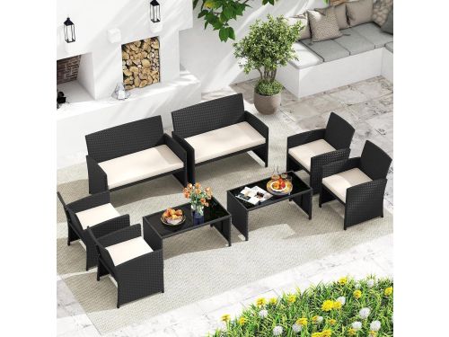 Elegance Riviera Loungeset - 4-Delige Tuinmeubelset met 2-Zits Bank