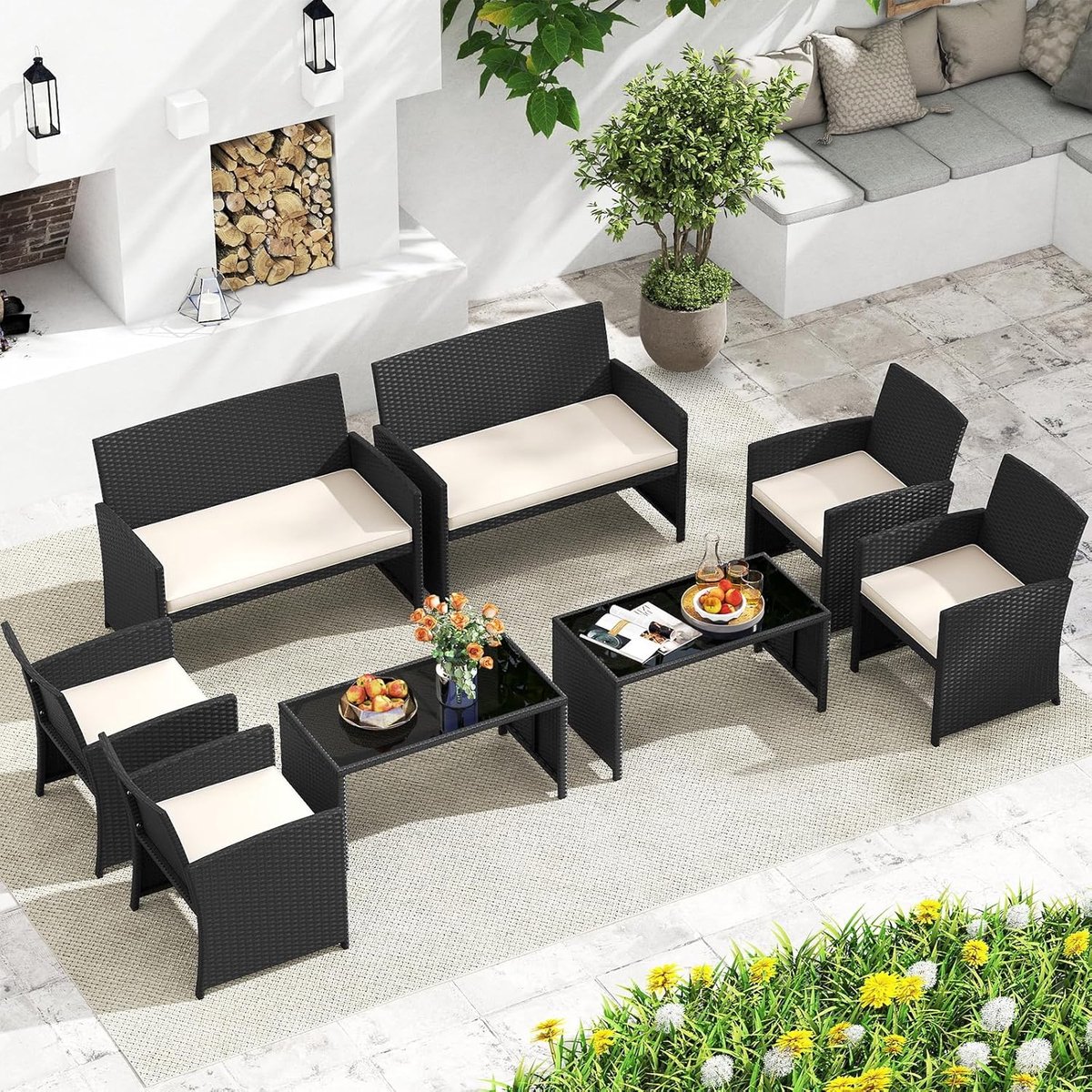 elegance riviera loungeset 4 delige tuinmeubelset met 2 zits bank